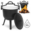 Cast iron enameled cauldron 10L standing hunting pot campfire grill MultiGarden