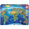 Educa puzzle Genuine World Landmarks Globe 2000 dielov 17129