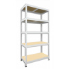 Kovový regál do domácnosti Biedrax 45 x 90 x 180 cm, biely - 5 políc MDF