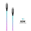 FIXED Svietiaci kábel USB-C to USB-C PD 1.2m dúhový FIXDLED-CC-RA - Nabíjací kábel USB-C 60W