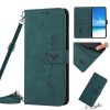 Peňaženkové kožené puzdro Skin Feel Heart na Motorola Moto E20 / E30 / E40 - Zelená