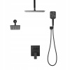 VEVOR Sprchový Set s Otočnou Dvojitou Dažďovou Hlavicou, Matná Čierna
