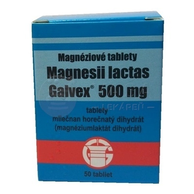 Magnesii Lactici 500 mg tbl. Galvex, Magnéziové tablety 500 mg Galvex tbl.50 x 0,5 g