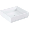 GROHE Cube Ceramic štvorcové umývadlo na dosku bez otvoru, bez prepadu, 500 x 470 mm, alpská biela, s povrchovou úpravou PureGuard, 3948100H