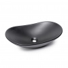 Swiss aqua technologies Umyvadlo na desku SAT Infinitio 61,5x36 cm černá mat bez přepadu SATINF61536BKM