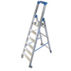 Rebrík z hliníka, s kolieskami, 2 bezpečnostné popruhy, 12 priečok