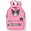 Funandstyle viackomorový školský batoh Multicolor 18 rokov (RUŽOVÝ ŠKOLSKÝ BATOH Pre ventilátor Hello Kitty KUROMI + špendlík a prívesok na kľúče)
