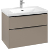 VILLEROY & BOCH Subway 3.0 závesná skrinka pod umývadlo, 2 zásuvky, s LED osvetlením, 772 x 478 x 429 mm, Taupe, C574L1VM