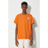 Bavlnené tričko The North Face M S/S Redbox Celebration Tee pánske, oranžová farba, s potlačou, NF0A87NVPCO1 L
