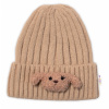 Detská zimná čiapka Bear Baby, Nellys - cappuccino, veľ. 48-54 cm Baby Nellys