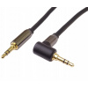 PremiumCord HQ stíněný kabel stereo Jack 3.5mm - Jack 3.5mm zahnutý 90° 3m