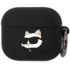 Karl Lagerfeld 3D Logo NFT Choupette Head Silikónové Puzdro na Airpods 3 Black KLA3RUNCHK