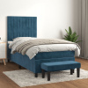 vidaXL Posteľný rám boxsping s matracom tmavomodrý 90x190 cm zamat - Modrá - 176985-111163