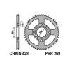 PBR 26944C45 PBR ZADNÉ REŤAZOVÉ KOLESO 269 44 C45 HONDA DAELIM VC 125S 96-99 (REŤAZ 428) (JTR269.44)