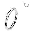 Titánový krúžok s otváraním FACETED Farba: strieborná, Dĺžka / priemer: 8 mm