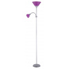 Rabalux Strieborná stojacia lampa Action s fialovými tienidlami pre žiarovky E27+E14 4020