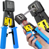 Krimpovacie kliešte na priechodné konektory RJ45 RJ12 RJ11 LAN, robustné
