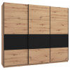 Xora SKRIŇA S POS. DVER. – HOR.VED, čierna, dub artisan, 262,5/224/65,5 cm - Skrine - 000834005907