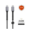 FIXED Armor odolný kábel USB-C to USB-C PD 1.2m sivý FIXDA-CC12-GR - Datový a nabíjací kábel USB-C 240W