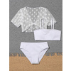 Detské plavky - Dva kusy Shein outfit. 130 biela (R39P021 3 kusové bikiny biely kostým Shein 130)