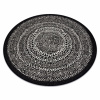 Eoshop Kulatý koberec FLAT 48834690 SISAL Tečky černý (Velikost: kruh 120 cm)