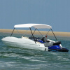 Kryt na loď Vidaxl Bimini 150x120x110 cm biely