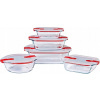 Sklenené nádoby s hermetickými viečkami, 5ks Pyrex