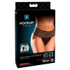 HOOKUP Panties with Plug – pruhované nohavičky s análnym dildom (čierne)XL-XXL