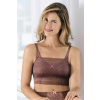 BANDEAU Top čipkovaný berry bez ramienok