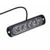 Výstražné blikajúce svetlo 6 LED (2x3) 12-24V oranžovo-červené IP 76