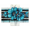 Obrázok 90x70 Vintage Retro Turquoise Flowers Canvas (Obrázok 90x70 Vintage Retro Turquoise Flowers Canvas)