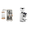 ECM Puristika PID, cream, olive + Rocket Espresso FAUSTO 2.1, chrome