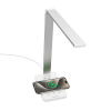 AppleMix Lampa CUBENEST s bezdrôtovou nabíjačkou - biela / strieborná