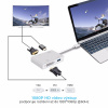 AppleMix Adaptér 4v1 - USB-C na HDMI / VGA / 3x USB-A - strieborný