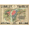 Praha 1847 historická 100x140cm lamino, lišty nástenná mapa