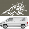 Šablóna na maľovanie na auto CAMPER MOTÍV HORY KOMPAS 75 x 44 cm