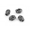 Kovová koncovka na šňůru Ø5 mm / ozdoba lebka Varianta: 1 nikl černý, Balení: 4 ks