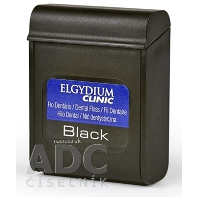 Pierre Fabre Medicament ELGYDIUM CLINIC Black voskovaná dentálna niť s fluoridom, 50 m, 1x1 ks 1 ks