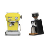Ascaso Dream ONE, Sun Yellow + Eureka Mignon Zero 65 Speedy, CR black