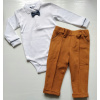 Detský komplet - Baby Set Minetti 86 Biela, hnedá 2 ks. (Minetti Boys Set 2. Vianoce, rok 86)