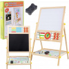 Dvojstranná detská tabuľa EXTRALINK Toys: Kriedová, magnetická, stierateľná s počítadlami a hodinami