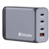 Cestovný adaptér Verbatim GNC-240 GaN, 240W, 3x USB-C PD, 1x USB QC (32205) sivý