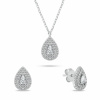 Brilio Silver Set šperkov s čírymi zirkónmi Tear Drop SET284W (náhrdelník, náušnice)