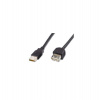 PremiumCord USB 2.0 kabel prodlužovací, A-A, 2m černá (kupaa2bk)