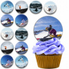 OBLÁTKA NA MUFFINY OBLÁTKY SNOWBOARD ŠPORT DOSKA SNEH SVAH SADA 12KS