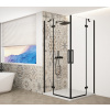 Gelco TRINITY BLACK obdĺžniková sprchová zástena 1200x800mm, rohový vstup, číre sklo GT2280-12C-B