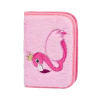 BAAGL A-32932 Flamingo, plyšový peračník, jednozipsový, prázdny, 2 klopy, 15x20x3cm