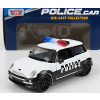 Motor-max Mini Cooper Police 2005 1:43 biela čierna