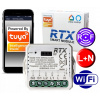 RTX Mini Relé Modul Spínač Do Inštalačnej Krabice 2-kanálový WiFi TUYA LN voliteľné RF