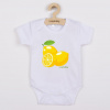 Detské body s potlačou New Baby Lemon - krátky rukáv Biela 74 (6-9m)